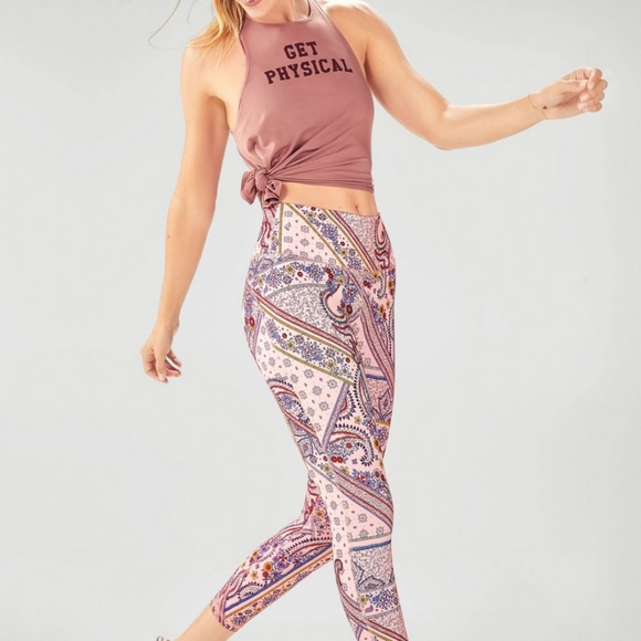 Fabletics Pants - Fabletics Pink Paisley Leggings and Top Set